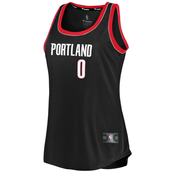 NBA 0F6D9304 portland trail blazers damian lillard jersey de tanque de rotura rápida negro