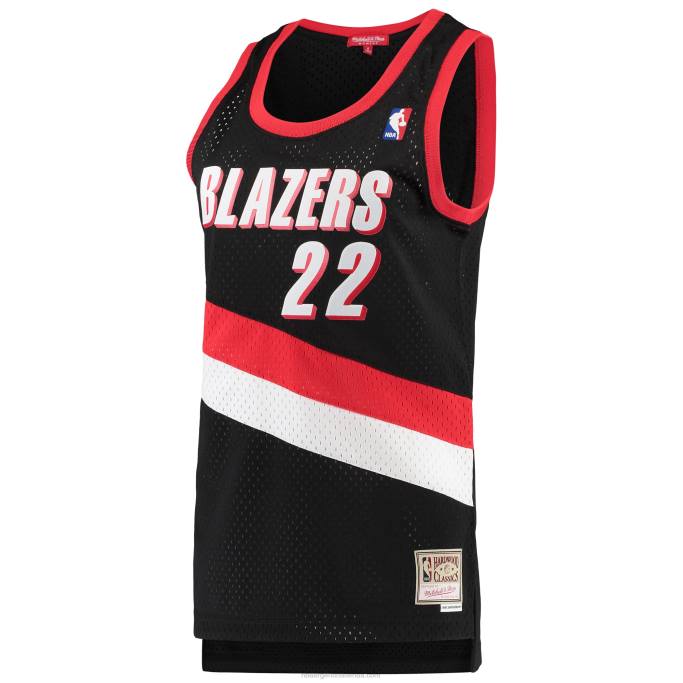 NBA 0F6D9530 portland trail blazers clyde drexler mitchell & ness negro hardwood classics swingman jersey