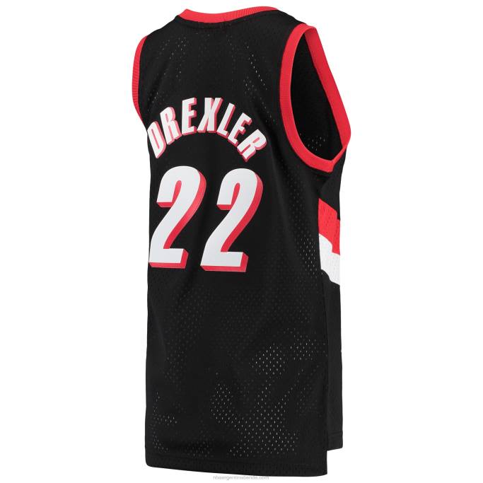 NBA 0F6D9530 portland trail blazers clyde drexler mitchell & ness negro hardwood classics swingman jersey