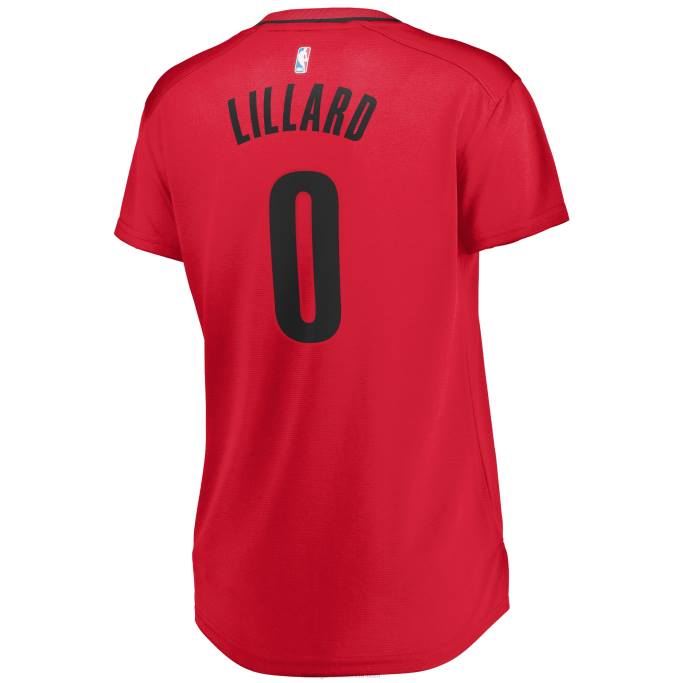 NBA 0F6D9680 portland trail blazers damian lillard camiseta roja de jugador de descanso rápido