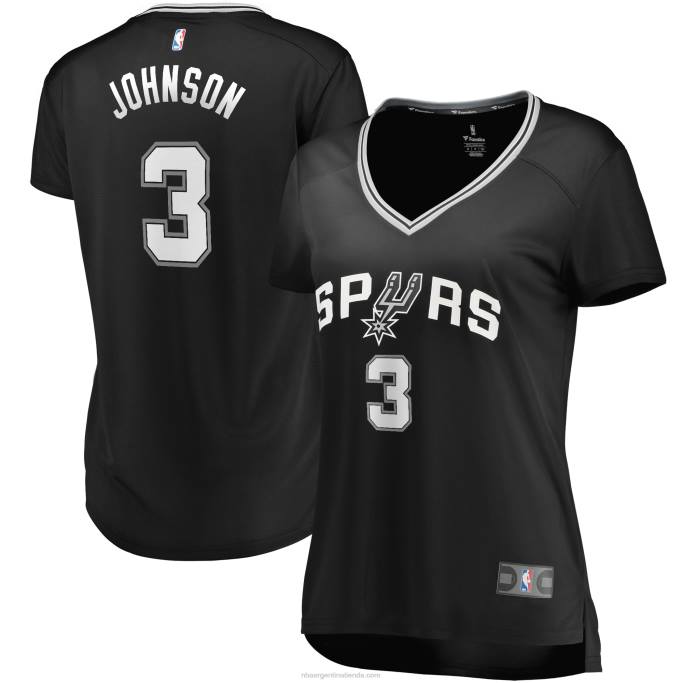 NBA 0F6D12741 camiseta replica san antonio spurs keldon johnson negra fast break