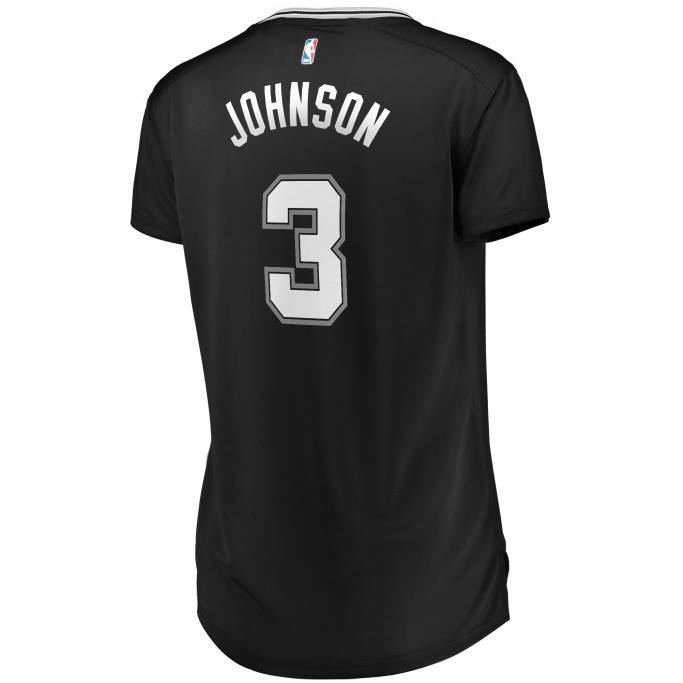 NBA 0F6D12741 camiseta replica san antonio spurs keldon johnson negra fast break