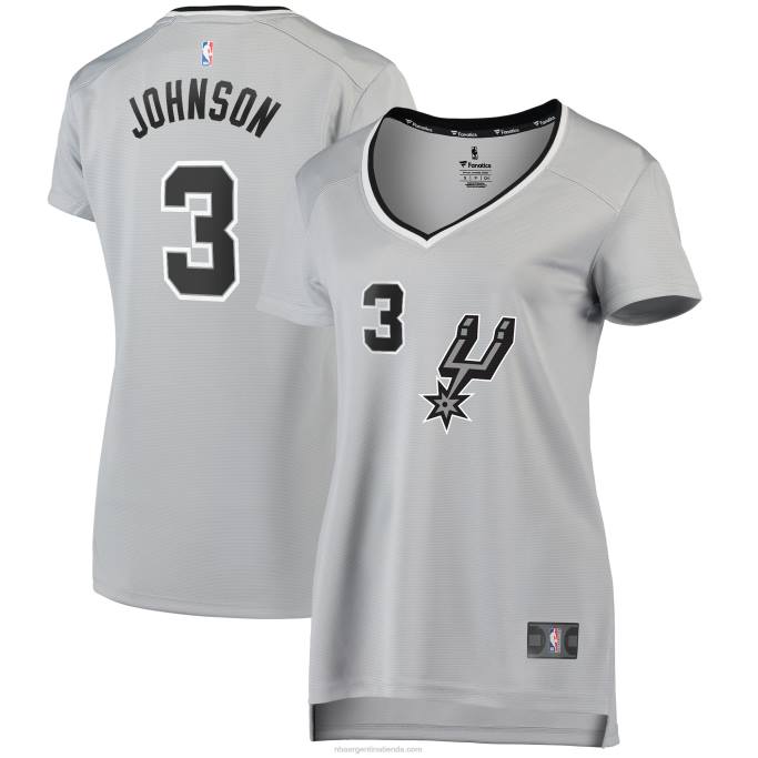 NBA 0F6D13693 réplica de camiseta plateada de keldon johnson de los san antonio spurs