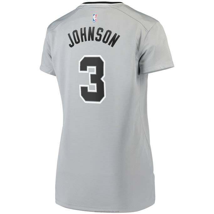 NBA 0F6D13693 réplica de camiseta plateada de keldon johnson de los san antonio spurs