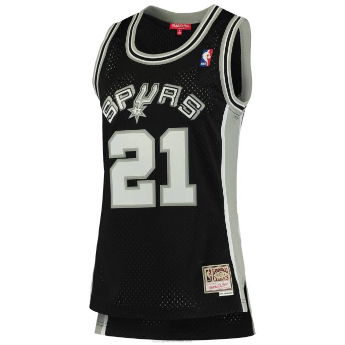 NBA 0F6D9806 camiseta de swingman de los san antonio spurs tim duncan mitchell & ness black hardwood classics