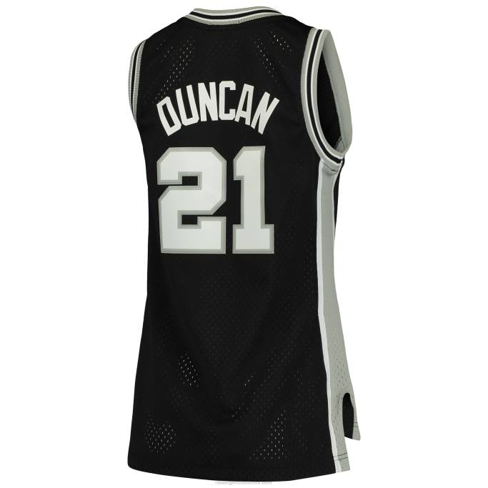 NBA 0F6D9806 camiseta de swingman de los san antonio spurs tim duncan mitchell & ness black hardwood classics