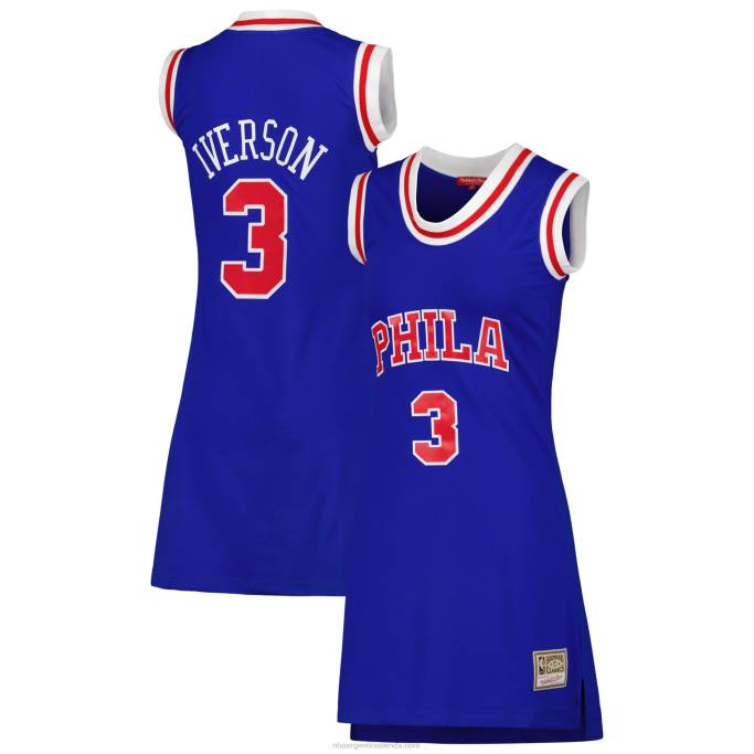 NBA 0F6D8771 philadelphia 76ers allen iverson royal hardwood classics nombre y número jugador jersey vestido