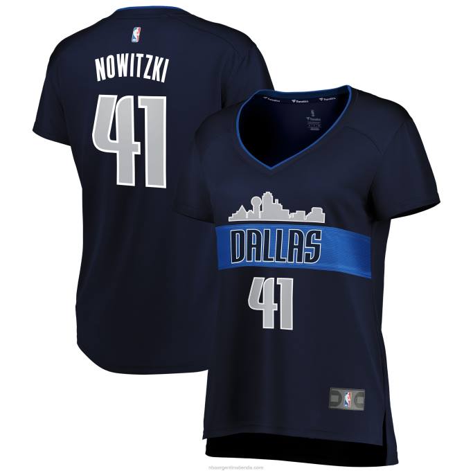 NBA 0F6D9523 réplica de camiseta de los mavericks de dallas dirk nowitzki azul marino fast break