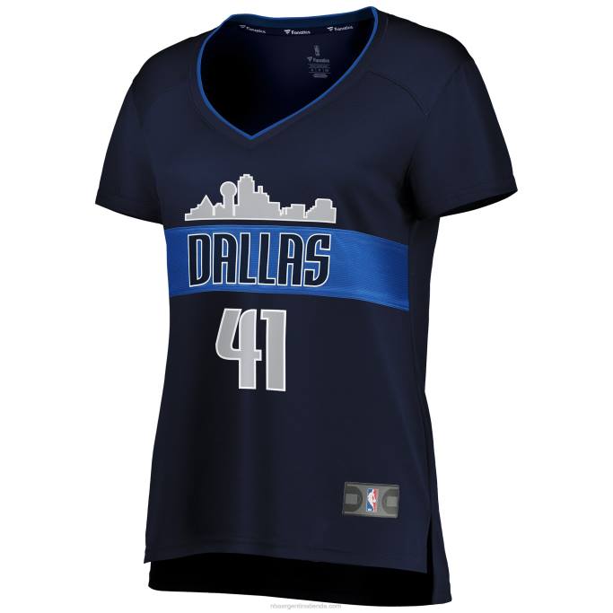 NBA 0F6D9523 réplica de camiseta de los mavericks de dallas dirk nowitzki azul marino fast break
