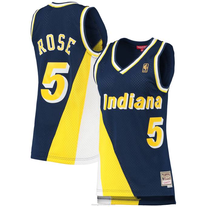 NBA 0F6D10504 indiana pacers jalen rose mitchell & ness azul marino hardwood classics swingman jersey