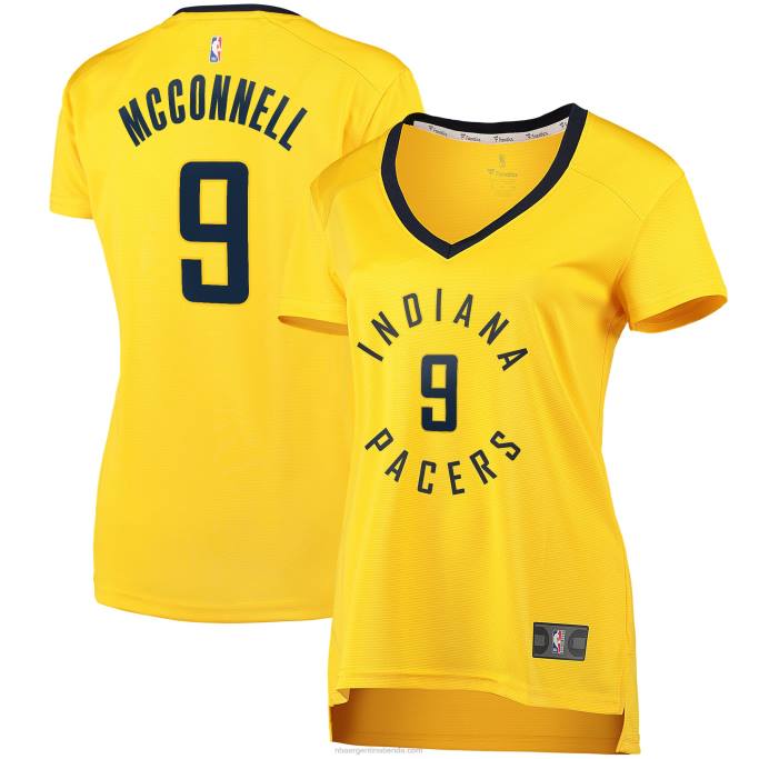 NBA 0F6D13458 indiana pacers t.j. Réplica de camiseta de jugador McConnell Gold Fast Break