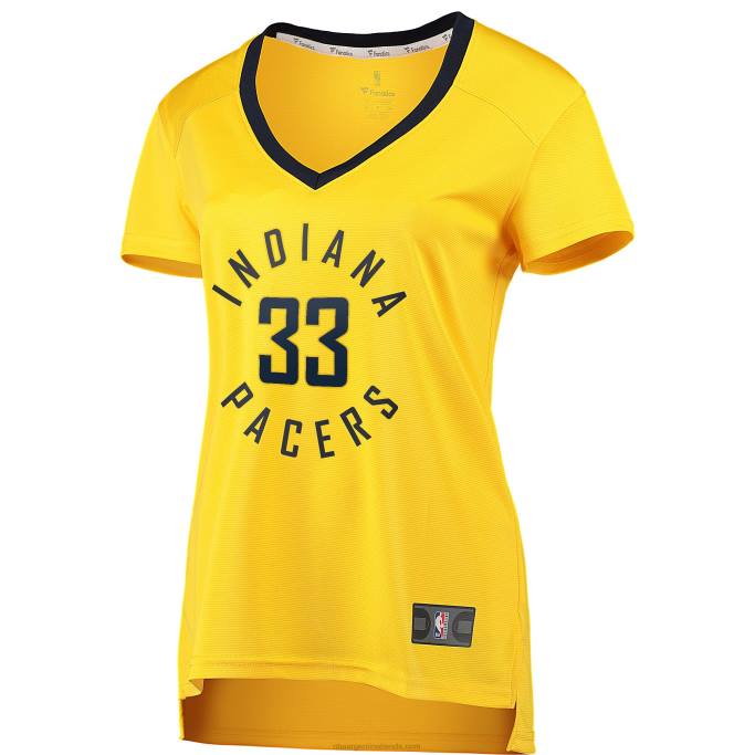 NBA 0F6D13569 Indiana Pacers Myles Turner Gold Fast Break player réplica de playera