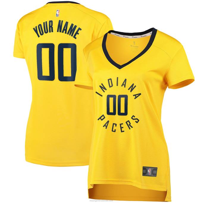 NBA 0F6D9415 Indiana Pacers Gold Fast Break Réplica de camiseta personalizada