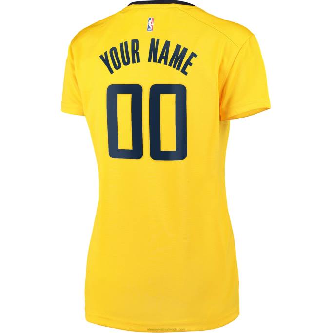 NBA 0F6D9415 Indiana Pacers Gold Fast Break Réplica de camiseta personalizada