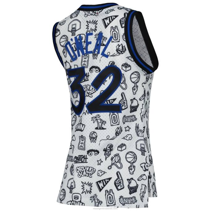 NBA 0F6D10798 orlando magic shaquille o'neal mitchell & ness blanco 1994 doodle swingman jersey