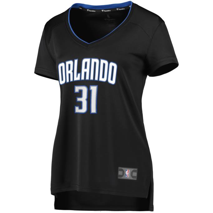 NBA 0F6D13821 orlando magic terrence ross camiseta negra de jugador de carretera de descanso rápido