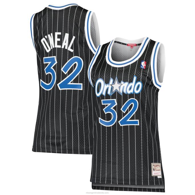 NBA 0F6D9688 orlando magic shaquille o'neal mitchell & ness negro hardwood classics swingman jersey