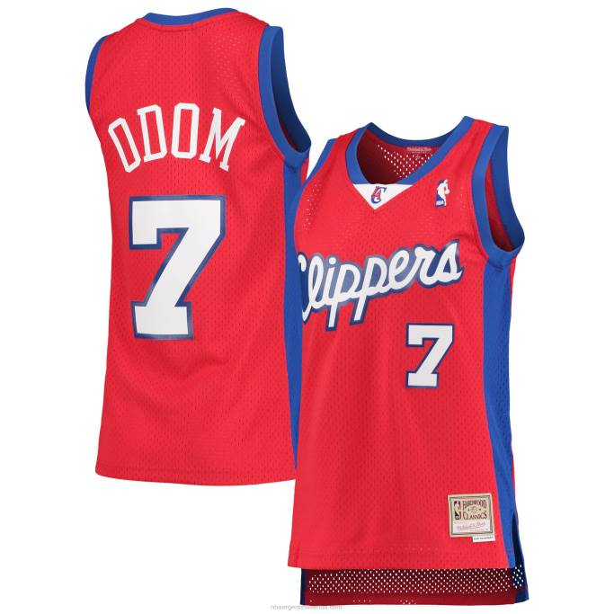 NBA 0F6D15296 la clippers lamar odom mitchell & ness rojo hardwood classics swingman jersey
