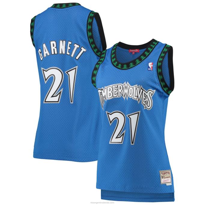 NBA 0F6D10017 minnesota timberwolves kevin garnett mitchell & ness blue hardwood classics swingman jersey