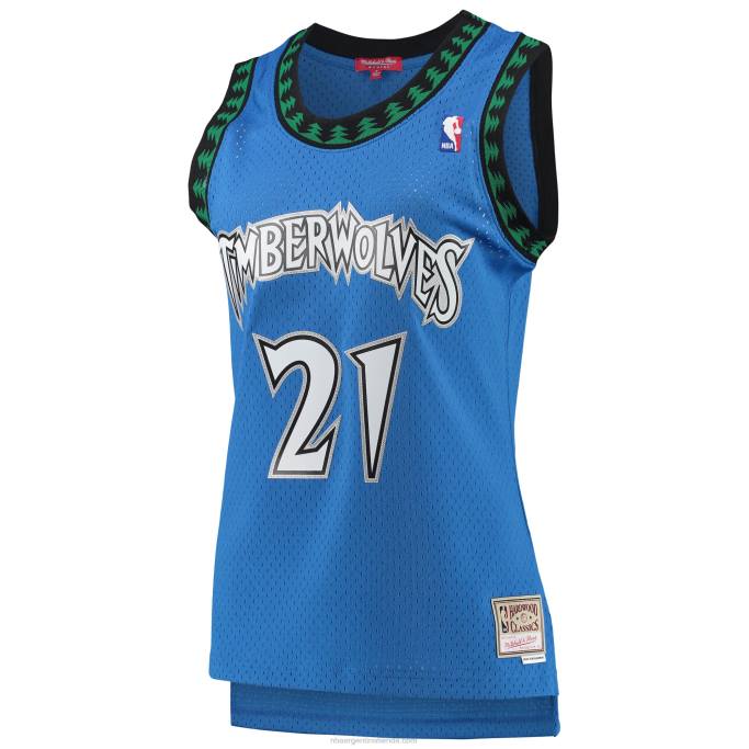 NBA 0F6D10017 minnesota timberwolves kevin garnett mitchell & ness blue hardwood classics swingman jersey