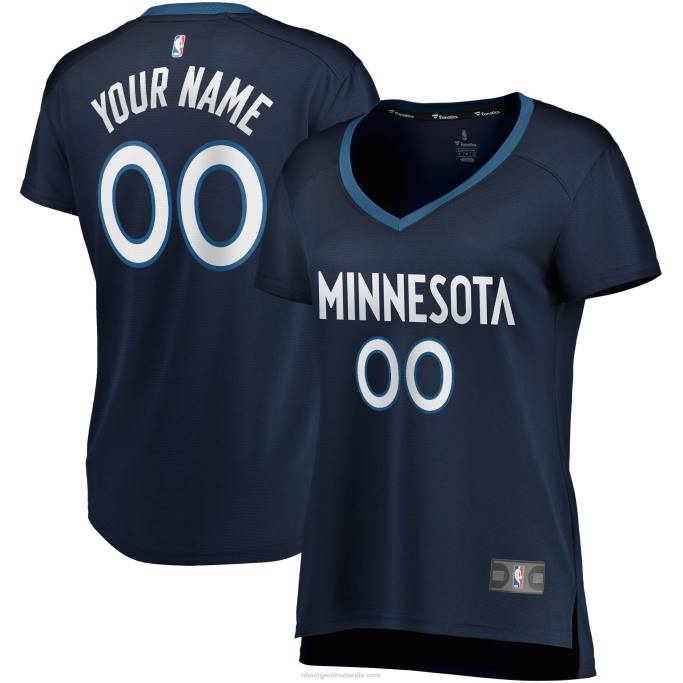 NBA 0F6D10244 minnesota timberwolves azul marino fast break personalizado jersey