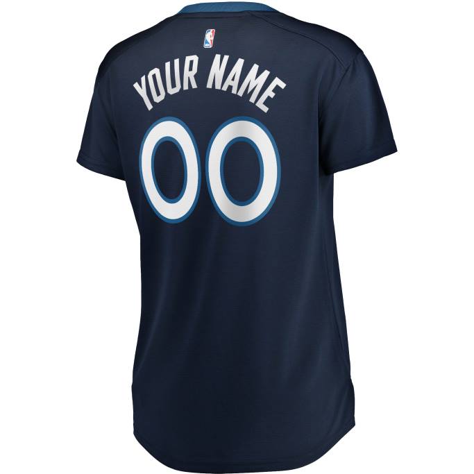 NBA 0F6D10244 minnesota timberwolves azul marino fast break personalizado jersey
