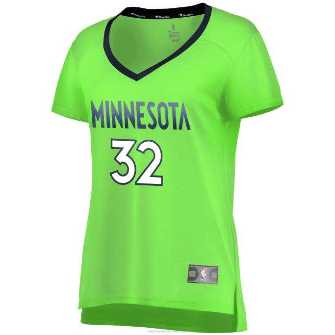 NBA 0F6D10534 camiseta réplica de jersey verde neón de karl-anthony towns de los timberwolves de minnesota