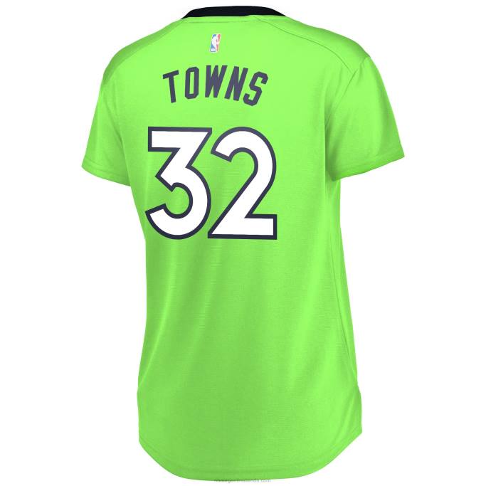 NBA 0F6D10534 camiseta réplica de jersey verde neón de karl-anthony towns de los timberwolves de minnesota