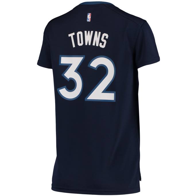 NBA 0F6D11368 minnesota timberwolves karl-anthony towns azul marino fast break replica jersey
