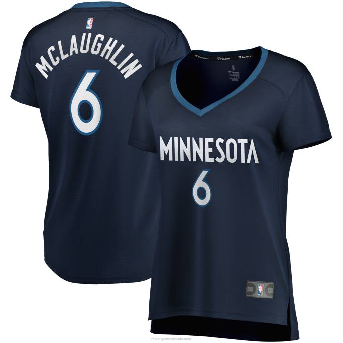 NBA 0F6D13091 minnesota timberwolves jordan mclaughlin azul marino fast break player jersey