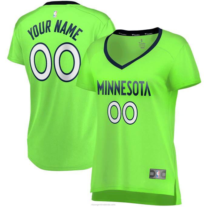 NBA 0F6D13273 Minnesota Timberwolves réplica de camiseta personalizada verde Fast Break