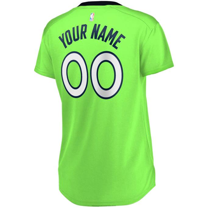 NBA 0F6D13273 Minnesota Timberwolves réplica de camiseta personalizada verde Fast Break