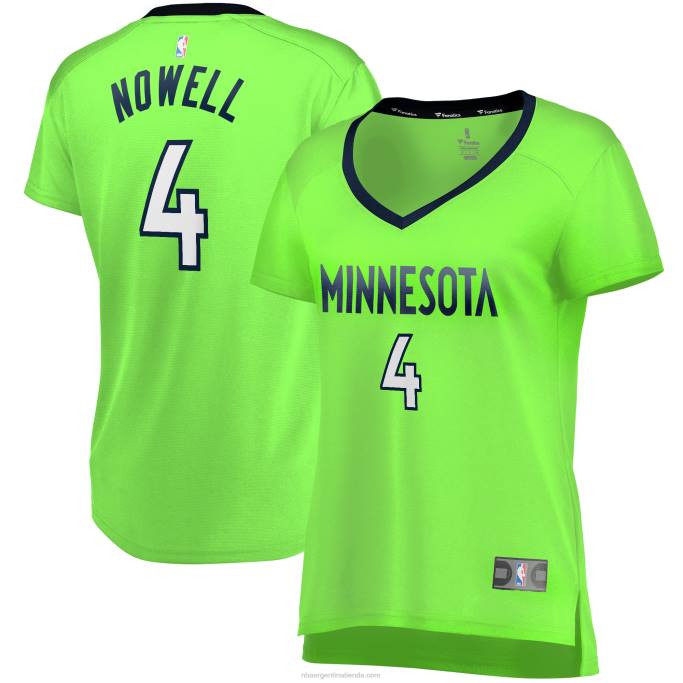 NBA 0F6D13442 minnesota timberwolves jaylen nowell réplica de jersey verde fast break