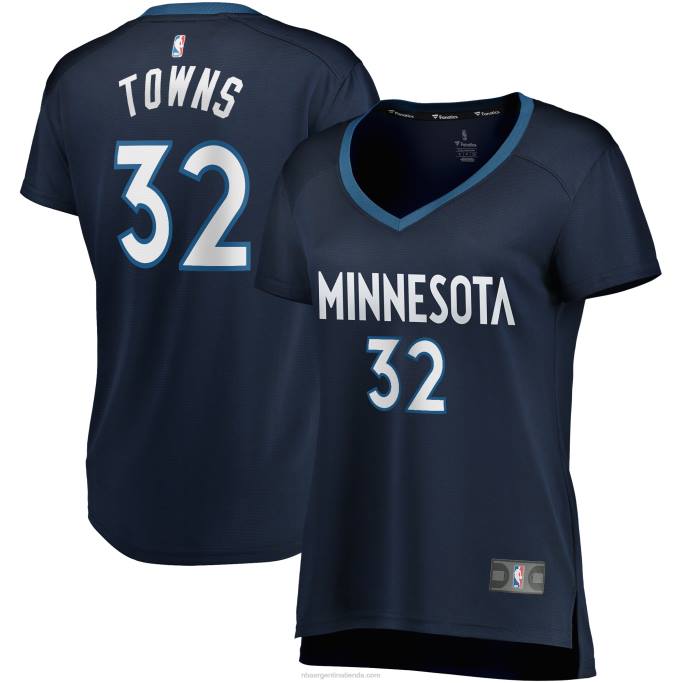 NBA 0F6D13624 minnesota timberwolves karl-anthony towns azul marino fast break réplica jugador jersey