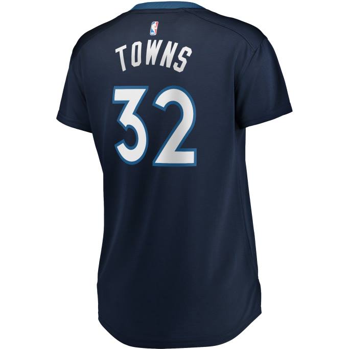 NBA 0F6D13624 minnesota timberwolves karl-anthony towns azul marino fast break réplica jugador jersey