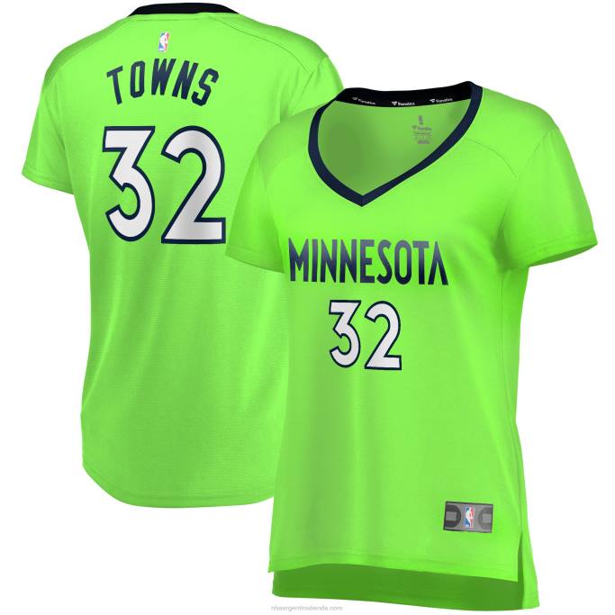 NBA 0F6D15205 minnesota timberwolves karl-anthony towns verde fast break replica jugador jersey