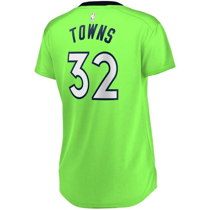 NBA 0F6D15205 minnesota timberwolves karl-anthony towns verde fast break replica jugador jersey