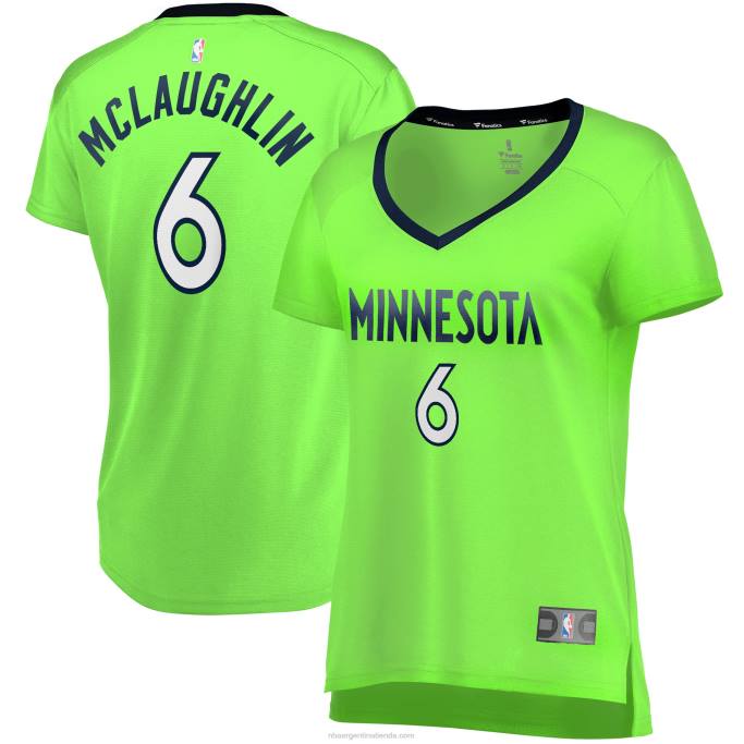 NBA 0F6D16501 minnesota timberwolves jordan mclaughlin verde fast break player jersey