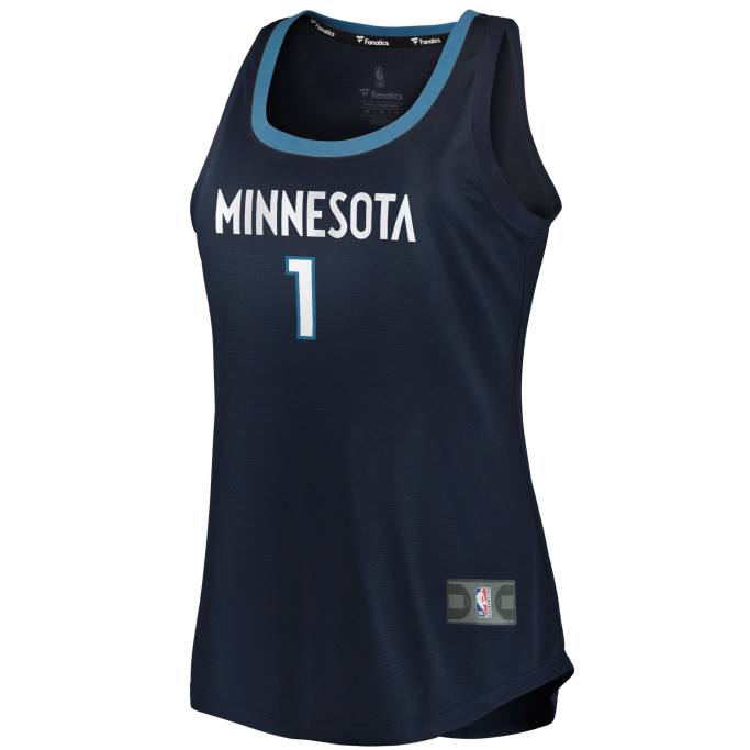 NBA 0F6D9598 Camiseta de tirantes de rotura rápida azul marino de anthony edwards de los Timberwolves de minnesota