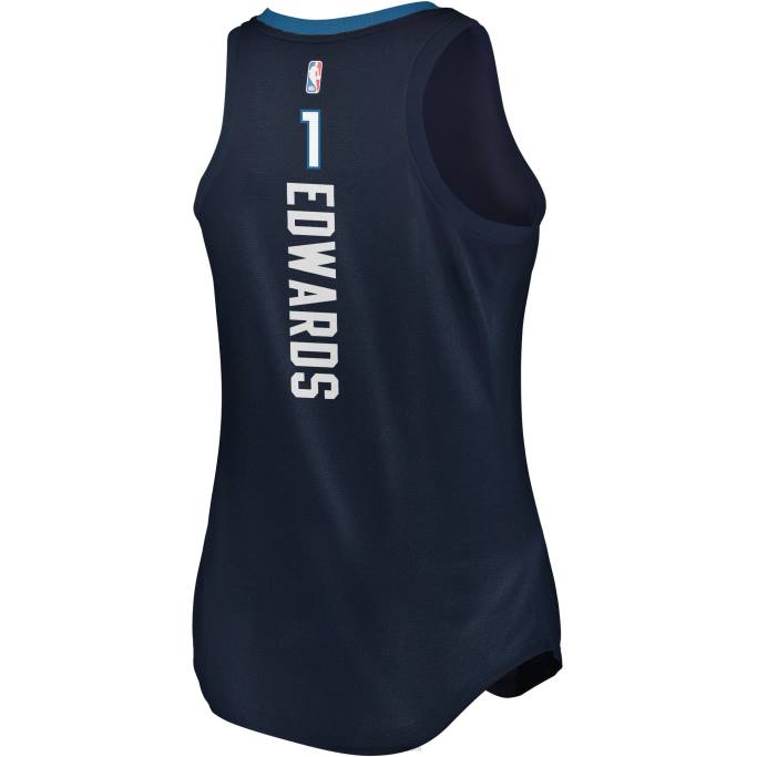 NBA 0F6D9598 Camiseta de tirantes de rotura rápida azul marino de anthony edwards de los Timberwolves de minnesota