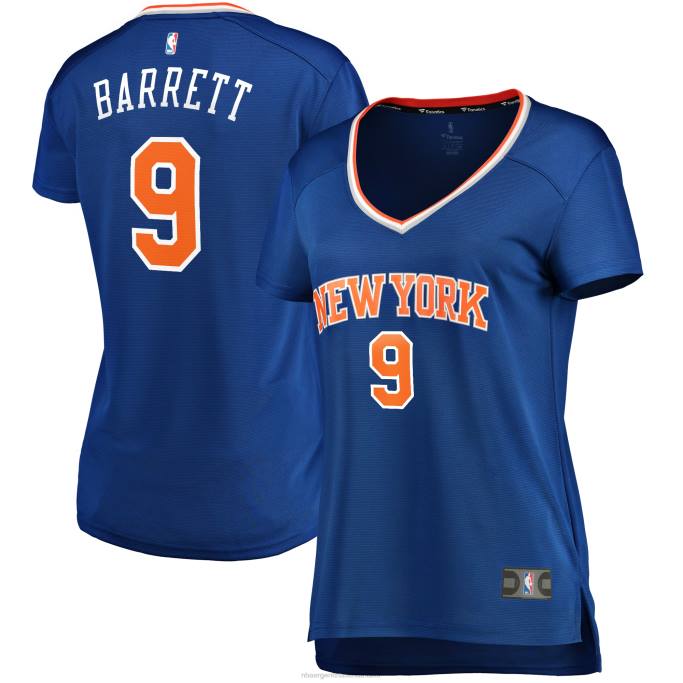 NBA 0F6D10571 New York Knicks rj barrett camiseta azul de jugador de descanso rápido