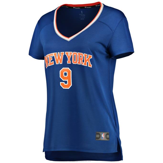 NBA 0F6D10571 New York Knicks rj barrett camiseta azul de jugador de descanso rápido