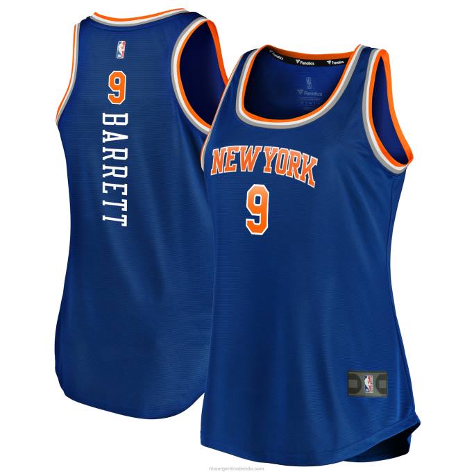 NBA 0F6D9776 New York Knicks rj barrett camiseta sin mangas azul del equipo fast break