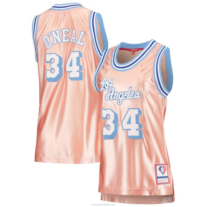 NBA 0F6D8849 los angeles lakers shaquille o'neal rosa 75 aniversario rosa oro swingman jersey