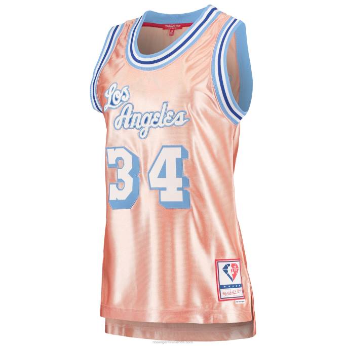 NBA 0F6D8849 los angeles lakers shaquille o'neal rosa 75 aniversario rosa oro swingman jersey