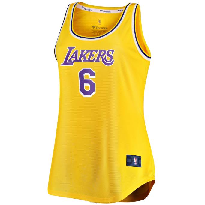 NBA 0F6D8886 los angeles lakers lebron james oro fast break tank camiseta