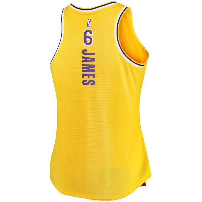 NBA 0F6D8886 los angeles lakers lebron james oro fast break tank camiseta