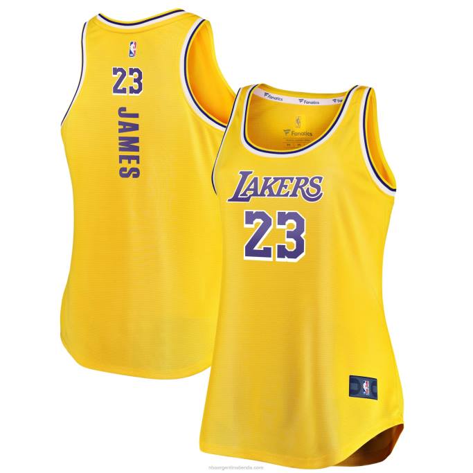 NBA 0F6D9611 los angeles lakers lebron james oro fast break tank camiseta