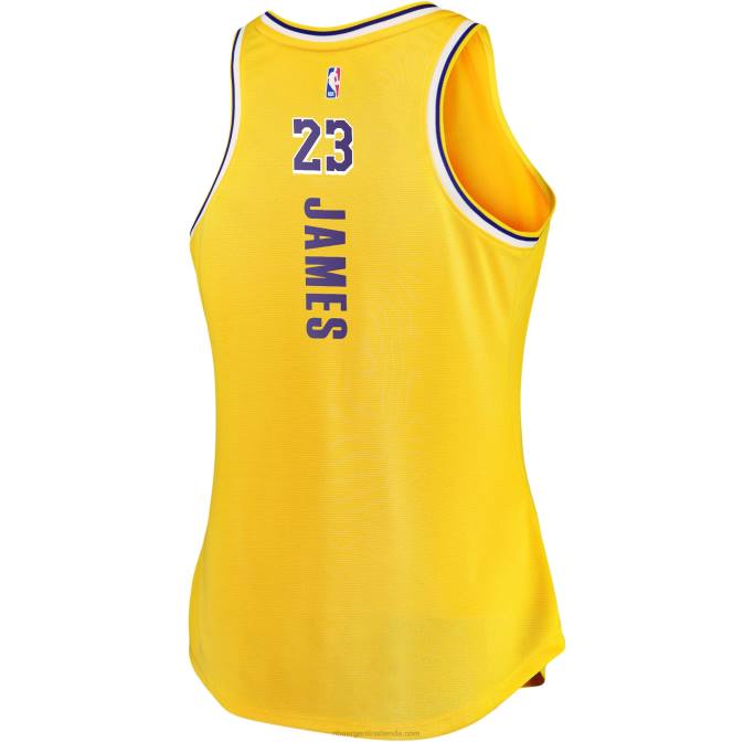 NBA 0F6D9611 los angeles lakers lebron james oro fast break tank camiseta