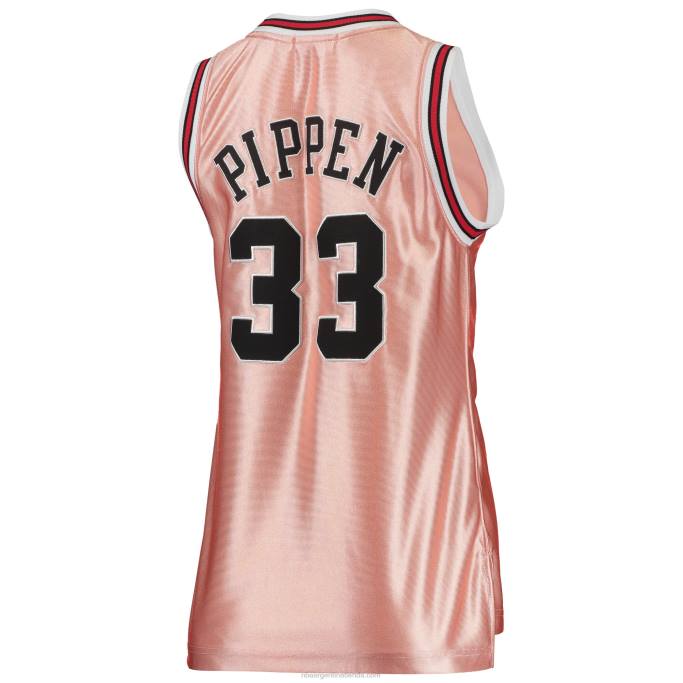 NBA 0F6D9907 chicago bulls scottie pippen mitchell & ness rosa 75 aniversario oro rosa swingman jersey